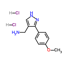 1-[3-(4-Methoxyphenyl)-1H-pyrazol-4-yl]methanamine dihydrochloride结构式