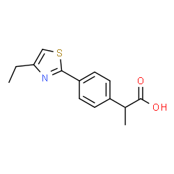 α-Methyl-4-(4-ethyl-2-thiazolyl)benzeneacetic acid结构式