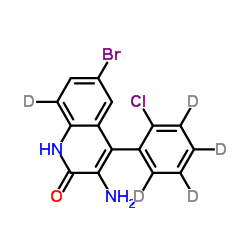 3-Amino-6-bromo-4-(2-chlorophenyl)-2(1H)-quinolinone-d5结构式