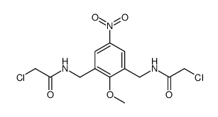 2-Chloro-N-{3-[(2-chloro-acetylamino)-methyl]-2-methoxy-5-nitro-benzyl}-acetamide结构式