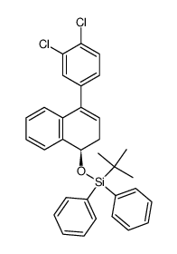 (R)-4-tert-butyl(4-(3,4-dichlorophenyl)-1,2-dihydronaphthalen-1-yloxy)diphenylsilane Structure