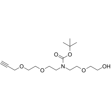 N-(PEG1-OH)-N-Boc-PEG2-propargyl结构式