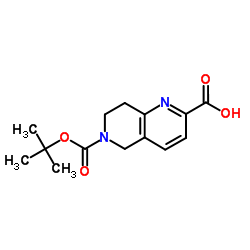 6-(TERT-BUTOXYCARBONYL)-5,6,7,8-TETRAHYDRO-1,6-NAPHTHYRIDINE-2-CARBOXYLIC ACID Structure