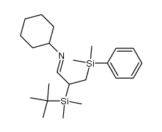 (E)-N-(2-(tert-butyldimethylsilyl)-3-(dimethyl(phenyl)silyl)propylidene)cyclohexanamine Structure