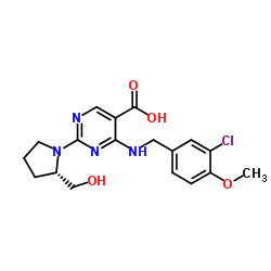 4-[[(3-Chloro-4-methoxyphenyl)methyl]amino]-2-[(2S)-2-(hydroxymethyl)-1-pyrrolidinyl]-5-pyrimidinecarboxylic acid Structure