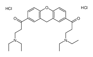 3-(diethylamino)-1-[7-[3-(diethylamino)propanoyl]-9H-xanthen-2-yl]propan-1-one,dihydrochloride结构式