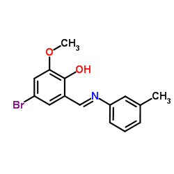 4-Bromo-2-methoxy-6-{(E)-[(3-methylphenyl)imino]methyl}phenol结构式