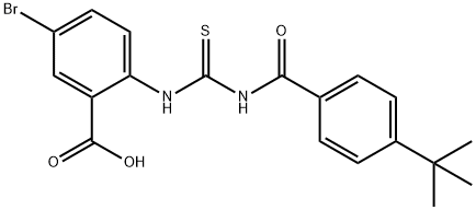 5-bromo-2-[[[[4-(1,1-dimethylethyl)benzoyl]amino]thioxomethyl]amino]-benzoic acid Structure