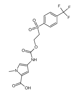 1-methyl-4-[2-(4-trifluoromethyl-benzenesulfonyl)ethoxycarbonylamino]-1H-pyrrole-2-carboxylic acid结构式