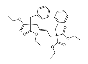 (E)-2,7-Dibenzyl-2,7-bis-ethoxycarbonyl-oct-4-enedioic acid diethyl ester结构式