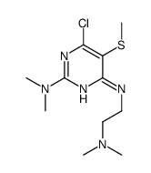 6-chloro-4-N-[2-(dimethylamino)ethyl]-2-N,2-N-dimethyl-5-methylsulfanylpyrimidine-2,4-diamine结构式