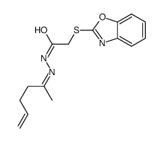 2-(1,3-benzoxazol-2-ylsulfanyl)-N-(hex-5-en-2-ylideneamino)acetamide结构式