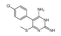 5-(4-chlorophenyl)-6-methylsulfanylpyrimidine-2,4-diamine Structure