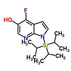 4-氟-1-[三(1-甲基乙基)硅酯]-1H-吡咯并[2,3-B]吡啶-5-醇结构式