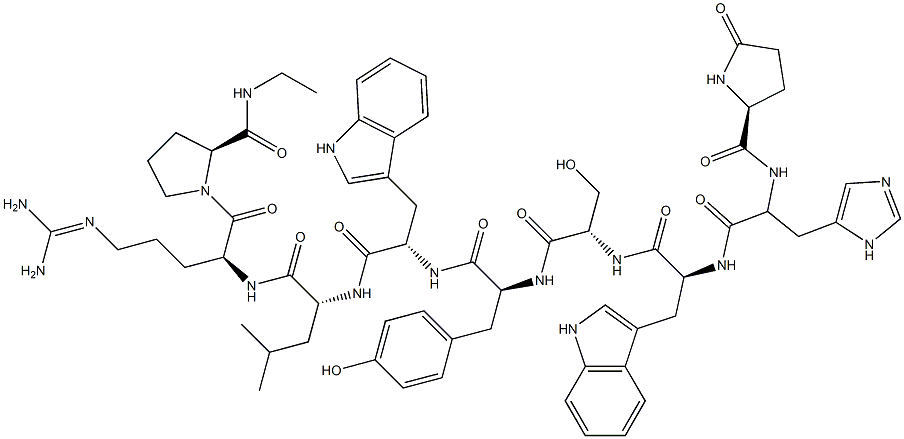 (D-Trp(sup 6)-pro(sup 9))-LHRH ethylamide结构式