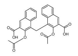 3-acetyloxy-4-[(2-acetyloxy-3-carboxynaphthalen-1-yl)methyl]naphthalene-2-carboxylic acid结构式