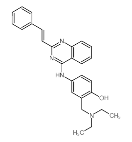 Phenol,2-[(diethylamino)methyl]-4-[[2-(2-phenylethenyl)-4-quinazolinyl]amino]- Structure