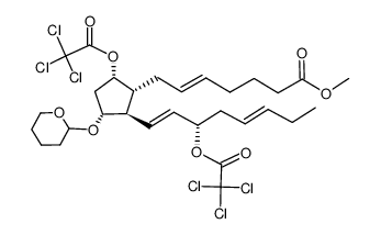 methyl (E)-7-((1R,2R,3R,5S)-3-((tetrahydro-2H-pyran-2-yl)oxy)-5-(2,2,2-trichloroacetoxy)-2-((S,1E,5E)-3-(2,2,2-trichloroacetoxy)octa-1,5-dien-1-yl)cyclopentyl)hept-5-enoate Structure