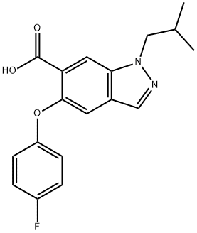 1H-Indazole-6-carboxylic acid, 5-(4-fluorophenoxy)-1-(2-methylpropyl)- Structure