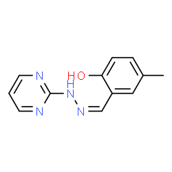 Benzaldehyde, 2-hydroxy-5-methyl-, 2-pyrimidinylhydrazone (9CI) structure