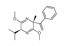 (2R,5S)-2,5-dihydro-5-isopropyl-3,6-dimethoxy-2-methyl-2-(1'-phenylethenyl)-pyrazine结构式