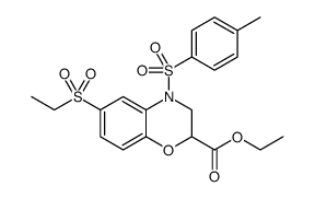 2H-1,4-Benzoxazine-2-carboxylic acid, 6-(ethylsulfonyl)-3,4-dihydro-4-[(4-methylphenyl)sulfonyl]-, ethyl ester Structure