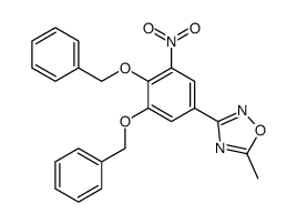 5-methyl-3-[3-nitro-4,5-bis(phenylmethoxy)phenyl]-1,2,4-oxadiazole结构式