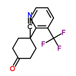 4-oxo-1-[2-(trifluoromethyl)phenyl]cyclohexane-1-carbonitrile结构式