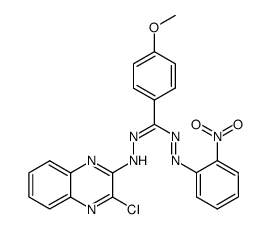 5-(3-chloroquinoxalin-2-yl)-3-(4-methoxyphenyl)-1-(2-nitrophenyl)formazan Structure