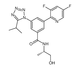 3-(3,5-difluoropyridin-2-yl)-N-((S)-2-hydroxy-1-methylethyl)-5-(5-isopropyltetrazol-1-yl)benzamide Structure