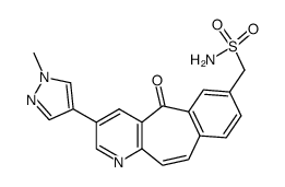 1-[3-(1-methyl-1H-pyrazol-4-yl)-5-oxo-5H-benzo[4,5]cyclohepta[1,2-b]pyridin-7-yl]methanesulfonamide结构式