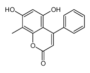 5,7-dihydroxy-8-methyl-4-phenylchromen-2-one结构式