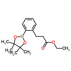 Ethyl 3-(2-(4,4,5,5-tetramethyl-1,3,2-dioxaborolan-2-yl)phenyl)propanoate Structure