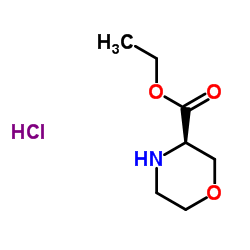 Ethyl (3R)-3-morpholinecarboxylate hydrochloride (1:1) structure