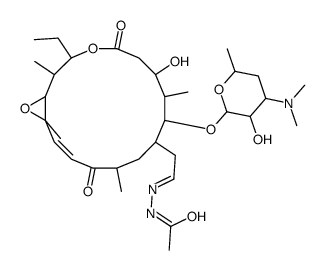 N-[(E)-2-[(14E)-9-[4-(dimethylamino)-3-hydroxy-6-methyloxan-2-yl]oxy-3-ethyl-7-hydroxy-2,8,12,16-tetramethyl-5,13-dioxo-4,17-dioxabicyclo[14.1.0]heptadec-14-en-10-yl]ethylideneamino]acetamide Structure