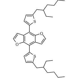 4,8-Bis(5-(2-ethylhexyl)thiophen-2-yl)benzo[1,2-b:4,5-b']difuran structure