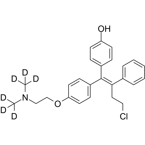 (E/Z)-4-Hydroxy Toremifene-d6结构式