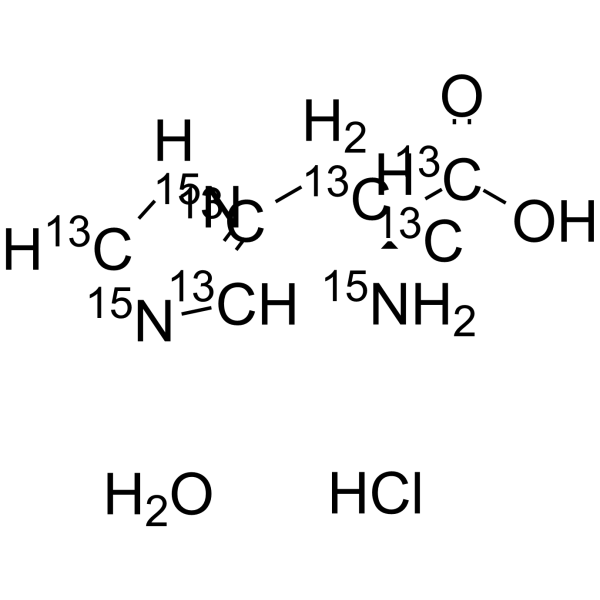 L-Histidine-13C6,15N3 hydrochloride hydrate structure