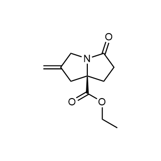 (R)-Ethyl 2-methylene-5-oxohexahydro-1H-pyrrolizine-7a-carboxylate structure