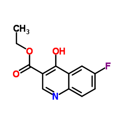 6-氟-4-羟基喹啉-3-甲酸乙酯结构式