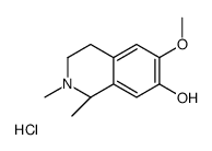 (1R)-6-methoxy-1,2-dimethyl-1,2,3,4-tetrahydroisoquinolin-2-ium-7-ol,chloride结构式