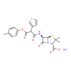 6α-[[(R)-3-(4-Methylphenoxy)-1,3-dioxo-2-(3-thienyl)propyl]amino]penicillanic acid sodium salt structure