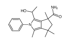 3-(1-Hydroxy-ethyl)-1,4,6,6-tetramethyl-2-phenyl-2,4,5,6-tetrahydro-cyclopenta[c]pyrrole-4-carboxylic acid amide结构式