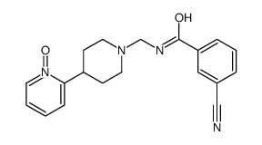 3-cyano-N-[[4-(1-oxidopyridin-1-ium-2-yl)piperidin-1-yl]methyl]benzamide Structure