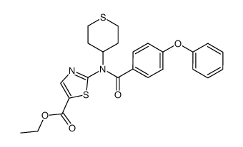 2-[(4-Phenoxy-benzoyl)-(tetrahydro-thiopyran-4-yl)-amino]-thiazole-5-carboxylic acid ethyl ester Structure