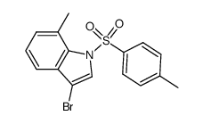 1-(对甲基苯磺酰基)-3-溴-7-甲基吲哚结构式