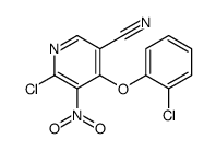 6-chloro-4-(2-chlorophenoxy)-5-nitropyridine-3-carbonitrile Structure