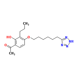 2-hydroxy-3-propyl-4-(6-(tetrazol-5-yl)hexyloxy)acetophenone结构式