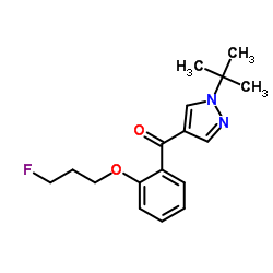 [2-(3-Fluoropropoxy)phenyl][1-(2-methyl-2-propanyl)-1H-pyrazol-4-yl]methanone结构式