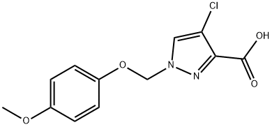 4-chloro-1-[(4-methoxyphenoxy)methyl]-1H-pyrazole-3-carboxylic acid Structure